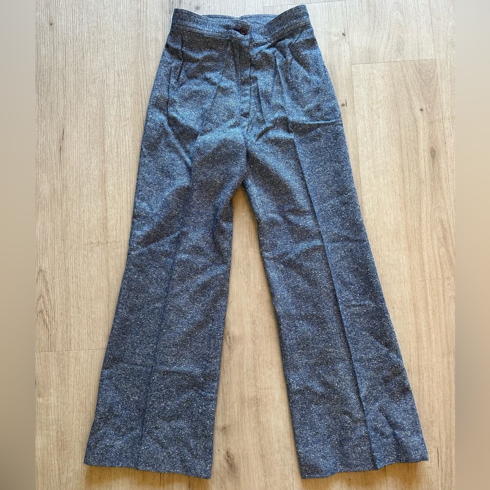 Vintage Plain Jane high waisted light blue trousers